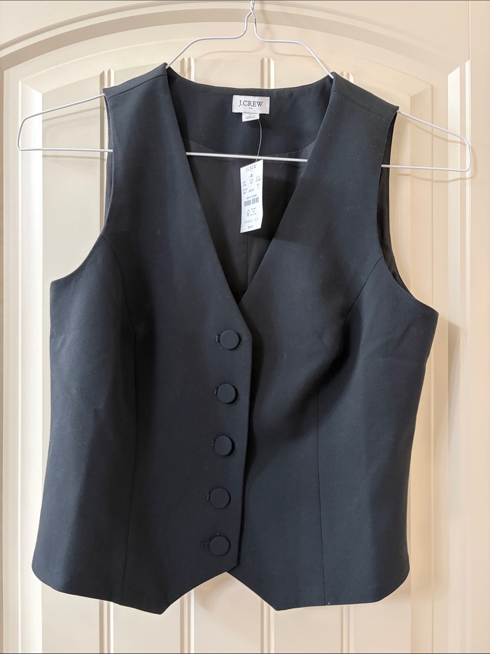 J. Crew Factory Black Tailored Button Vest NWT